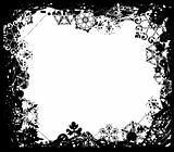 Snowflake grunge frame, elements for design, vector
