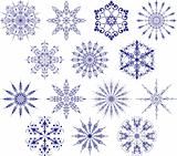 Collection of snowflakes, vector