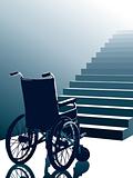 Wheelchair and stairs, vector