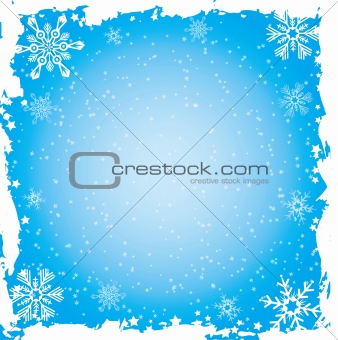 Snowflake grunge frame, vector