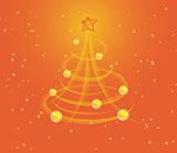 Christmas background with stylized tree, vector