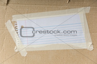 Blank note on cardboard