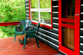 Log cabin deck