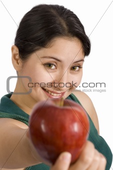 lady with apple