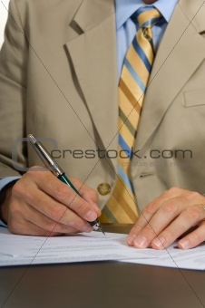 Business Man Signing