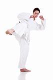 kick ok martial art, isolated on a white background: - sports exercise