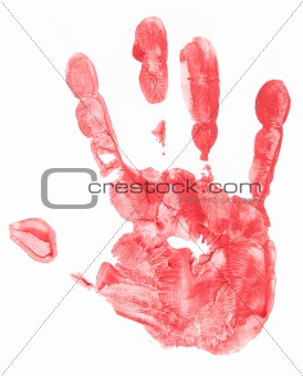 Stamp of hand on white background