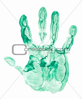 Stamp of hand on white background