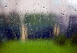 View through the window when raining