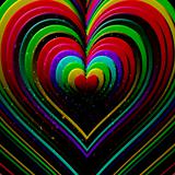 Many colorful heart shape
