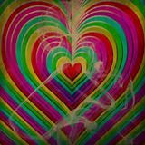 Many colorful heart shapes