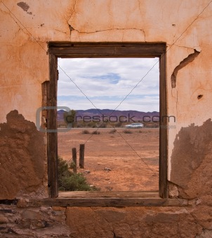 Window view in old house