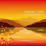 Autumn lake vector