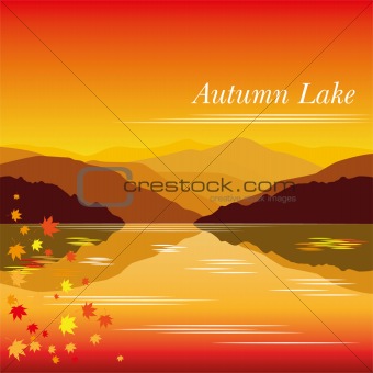 Autumn lake vector