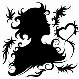 Girl Silhouette With Ornaments