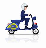 Policeman on Scooter