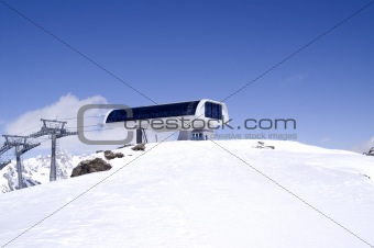 Station of ropeway. Ski resort