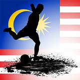 Malaysia Flag with Soccer man