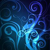 Blue Floral Blue abstract background