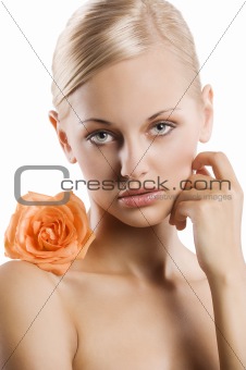 beauty portrait with rose