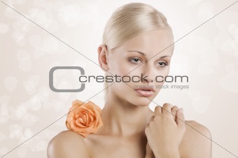 beauty portrait with rose
