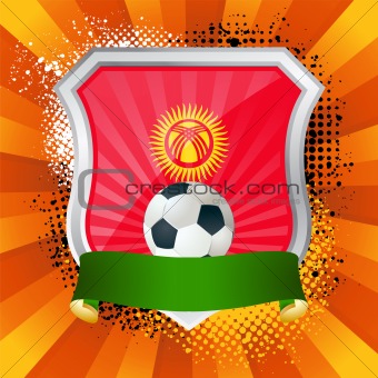 Shield with flag of  Kyrgyzstan