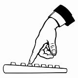 Keyboard and hand. Vector illustration