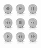 Gray button music. Vector Illustration.