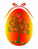Easter egg with flowering tree decor