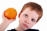 boy with an orange
