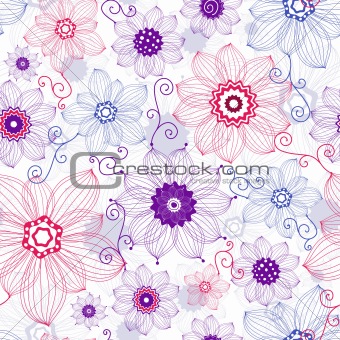 Seamless white floral pattern