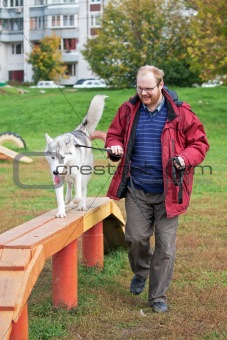 Siberian Husky with a man
