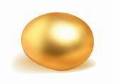 Golden egg isolated on white.