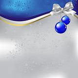 christmas greeting with blue balls