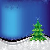 christmas tree blue abstract background