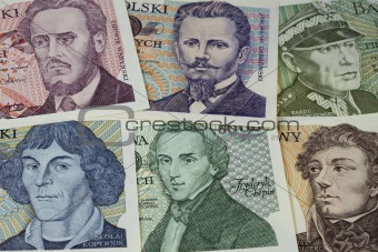 historical portraits on Polish banknotes