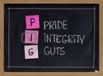 pride, integrity and guts