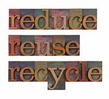 reduce, reuse and recycle - resource conservation