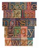 alphabet abstract - vintage wooden letterpress type