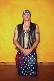 Kneeling Native American man