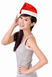 Asian beauty with Santa Claus hat