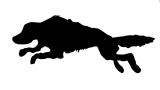 vector silhouette of the runninging dog on white background