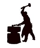 vector silhouette of the smith on white background