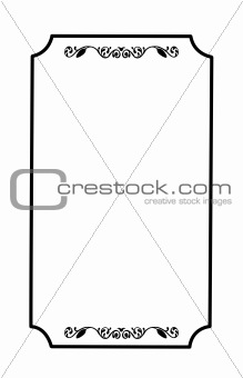 frame with ornament on white background