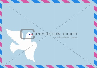 vector illustration of the postal envelope with dove