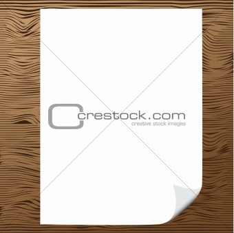 Blank paper with corner curl