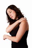 Woman with shoulder neck pain