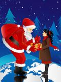 Santa Claus And Little Girl