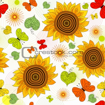 Repeating floral vivid pattern