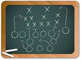Teamwork Football Game Plan Strategy on Blackboard
